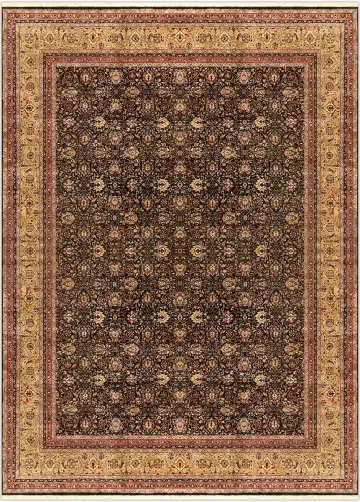 Ковёр Shiraz 1034 — коричневый и золотистый, с медальоном