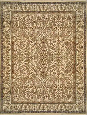 Ковёр Jaipur 1037 — коричневый и кремовый, растительный рисунок