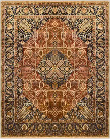 Ковёр Shiraz 1040 — коричневый и золотистый, с медальоном