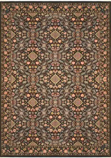 Ковёр Aubusson 1044 — коричневый и красный, восточный орнамент