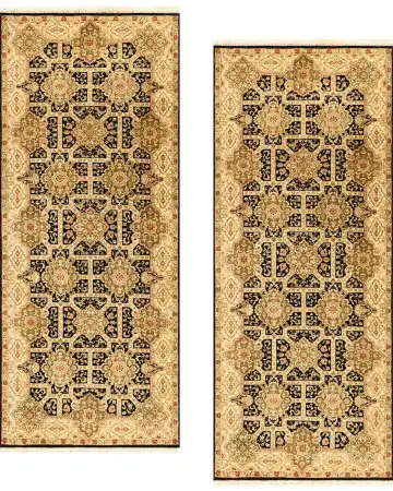 Ковёр Jaipur 1047 — бежевый и чёрный, геометрический рисунок