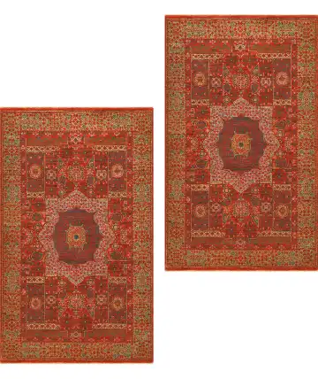 Ковёр Mamluk 1051 — красный и кремовый, с медальоном