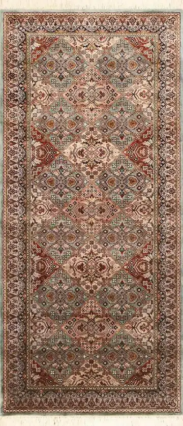 Ковёр Shiraz 1052 — коричневый и красный, растительный рисунок