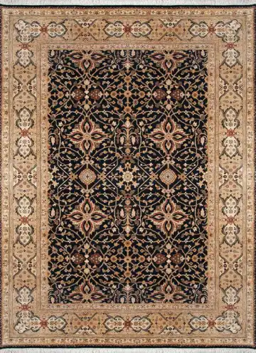 Ковёр Jaipur 1059 — чёрный и кремовый, восточный орнамент