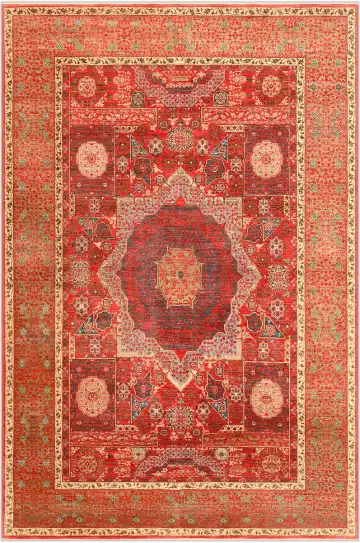 Ковёр Mamluk 1076 — красный и кремовый, восточный орнамент