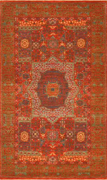 Ковёр Mamluk 1097 — красный и кремовый, восточный орнамент