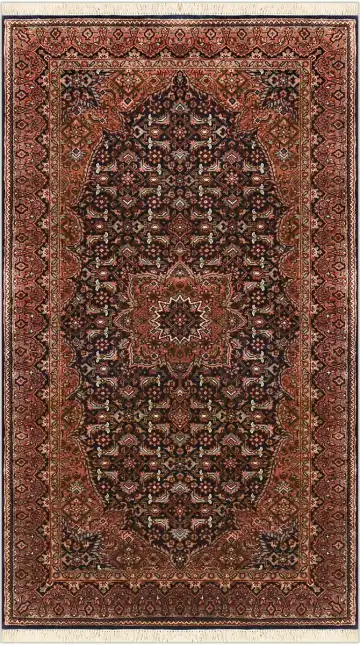 Ковёр Shiraz 1110 — коричневый и красный, с медальоном