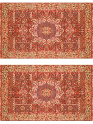 Ковёр Mamluk 1113 — красный и золотистый, с медальоном