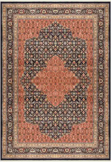 Ковёр Shiraz 1114 — красный и чёрный, с медальоном