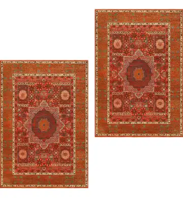 Ковёр Mamluk 1118 — красный и белый, с медальоном