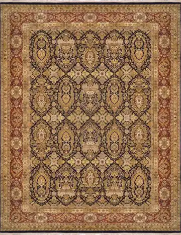 Ковёр Jaipur 1126 — чёрный и бежевый, с медальоном