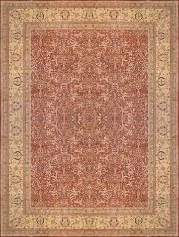 Ковёр Агра 1134 — красный и кремовый, растительный рисунок