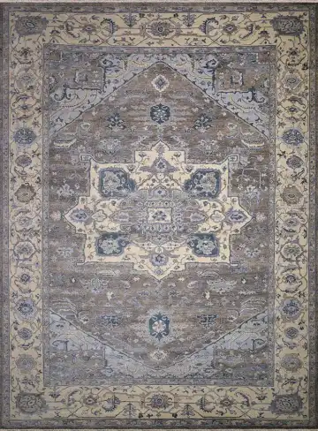 Ковёр Argyle 1135 — коричневый и кремовый, с медальоном