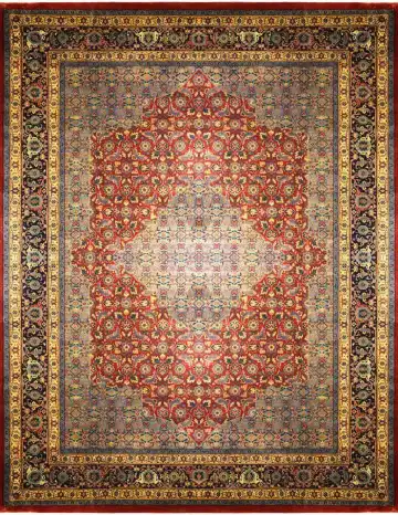 Ковёр Shiraz 1136 — красный и синий, с медальоном