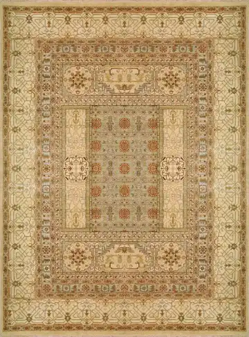 Ковёр Агра 1142 — кремовый и коричневый, с медальоном