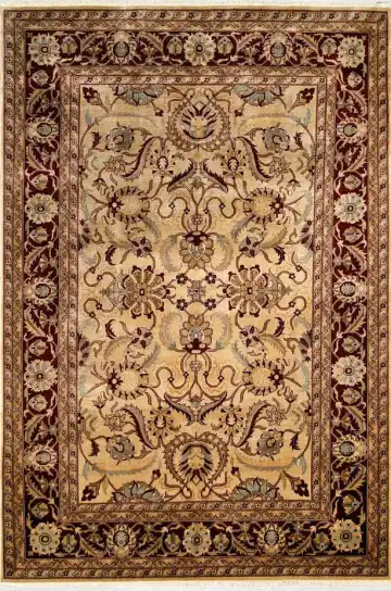 Персидский ковёр 1145 — кремовый и бордовый, восточный орнамент