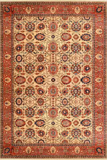 Ковёр Ariana 1152 — кремовый и красный, восточный орнамент