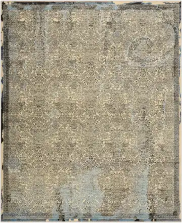Ковёр Moire 1160 — серый и голубой, геометрический рисунок