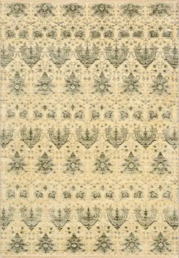 Ковёр Arabesque 1169 — кремовый и зелёный, в полоску