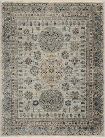 Ковёр Kupon 1175 — кремовый и голубой, восточный орнамент