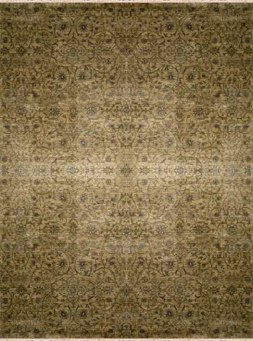 Ковёр Arabesque 1178 — зелёный и кремовый, винтажный рисунок