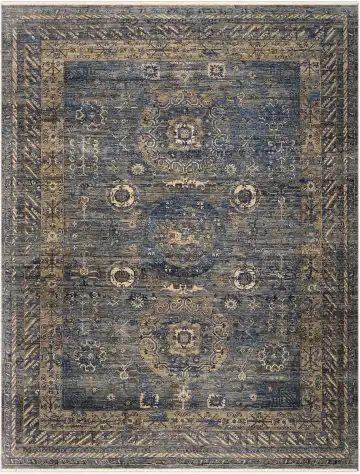 Ковёр Kupon 1182 — синий и кремовый, восточный орнамент