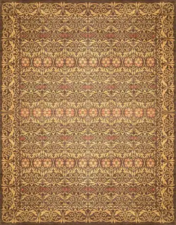 Ковёр Arabesque 1197 — коричневый и золотистый, восточный орнамент