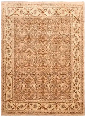 Ковёр Saltani 1217 — кремовый и коричневый, восточный орнамент