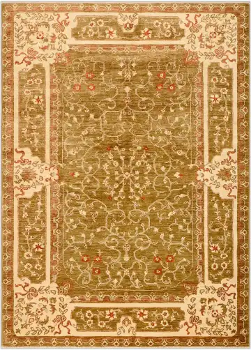 Ковёр Aubusson 1248 — жёлтый и бежевый, растительный рисунок