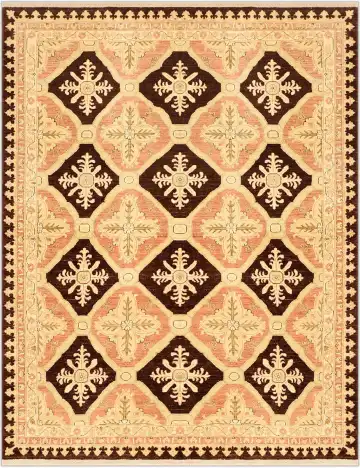 Ковёр Saltani 1251 — розовый и кремовый, геометрический рисунок