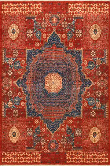 Ковёр Mamluk 1252 — красный и синий, с медальоном