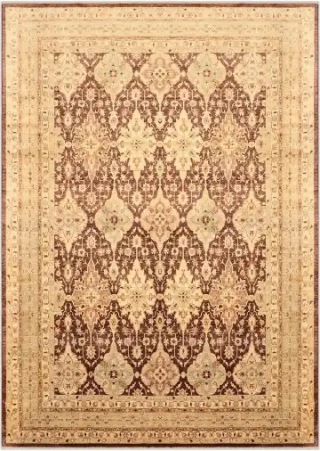 Ковёр Saltani 1253 — коричневый и кремовый, геометрический рисунок