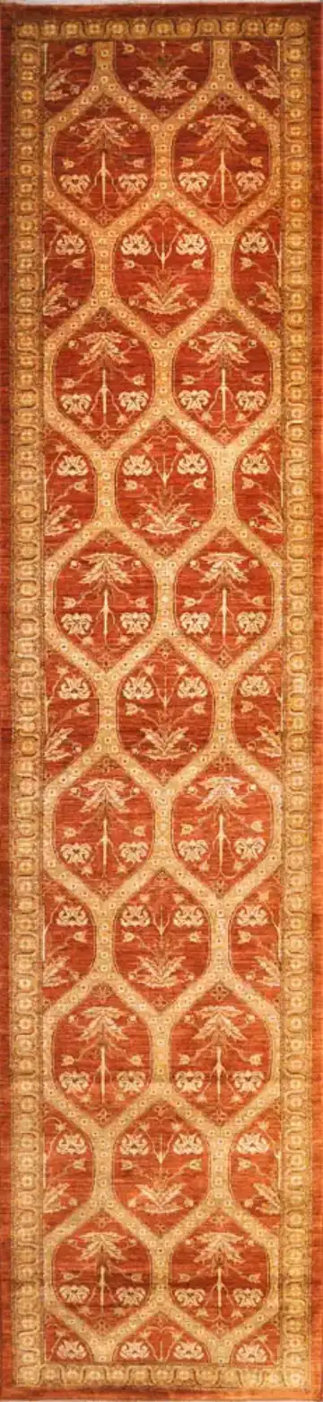 Ковёр Saltani 1254 — кремовый и коричневый, геометрический рисунок