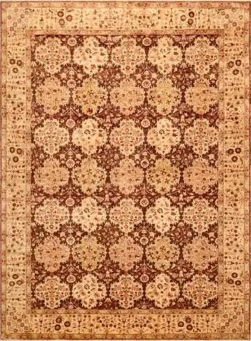 Ковёр Saltani 1259 — бежевый и коричневый, геометрический рисунок