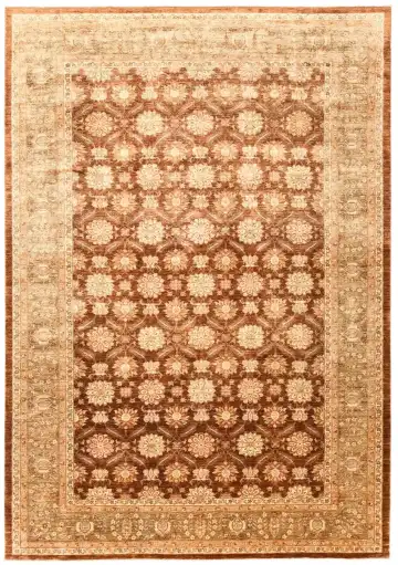 Ковёр Saltani 1263 — бежевый и коричневый, геометрический рисунок