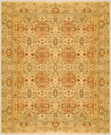 Ковёр Saltani 1272 — бежевый и золотистый, с медальоном