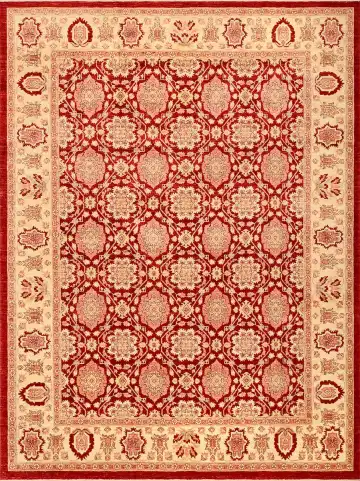 Ковёр Saltani 1274 — красный и кремовый, геометрический рисунок