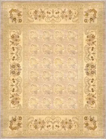 Ковёр Saltani 1275 — кремовый и коричневый, растительный рисунок
