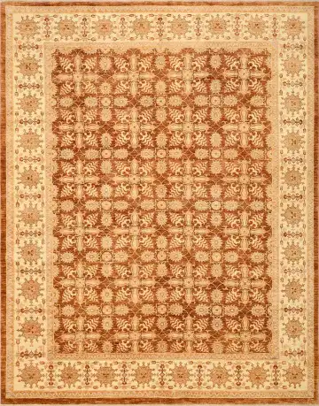 Ковёр Saltani 1279 — бежевый и коричневый, геометрический рисунок