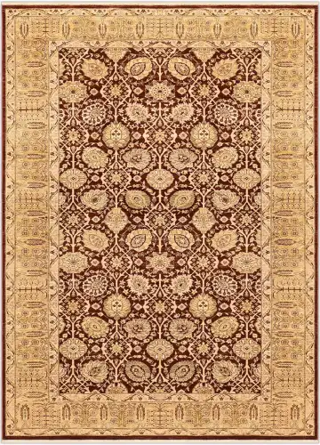 Ковёр Saltani 1280 — коричневый и кремовый, с медальоном