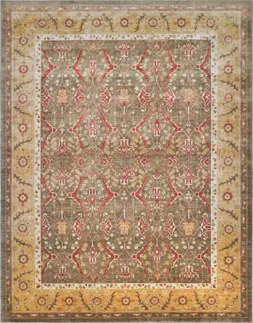 Ковёр Saltani 1281 — серый и красный, восточный орнамент