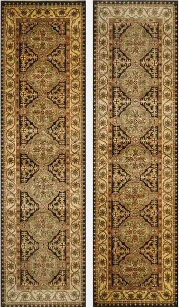 Ковёр Saltani 1285 — коричневый и кремовый, с медальоном