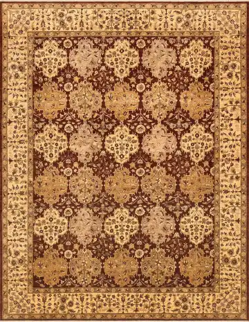 Ковёр Saltani 1286 — коричневый и кремовый, растительный рисунок