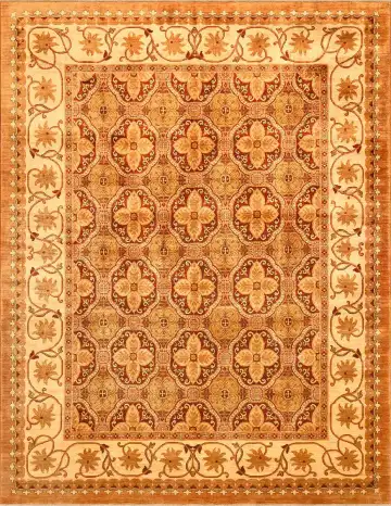 Ковёр Saltani 1288 — кремовый и терракотовый, растительный рисунок