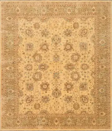 Ковёр Ushak 1304 — кремовый и коричневый, с медальоном