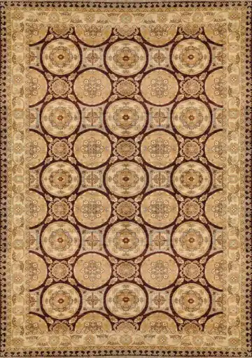 Ковёр Saltani 1388 — коричневый и кремовый, геометрический рисунок