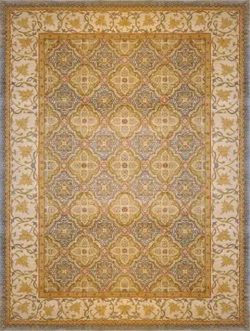 Ковёр Saltani 1389 — золотистый и кремовый, геометрический рисунок