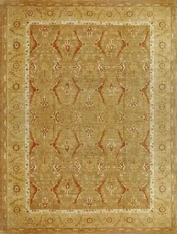 Ковёр Saltani 1428 — золотистый и кремовый, восточный орнамент