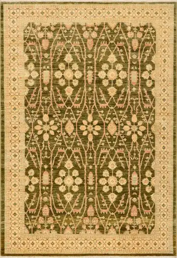 Ковёр Saltani 1444 — кремовый и коричневый, растительный рисунок