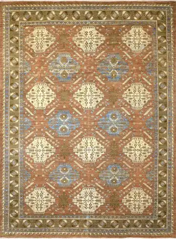 Ковёр Saltani 1453 — коричневый и кремовый, с медальоном